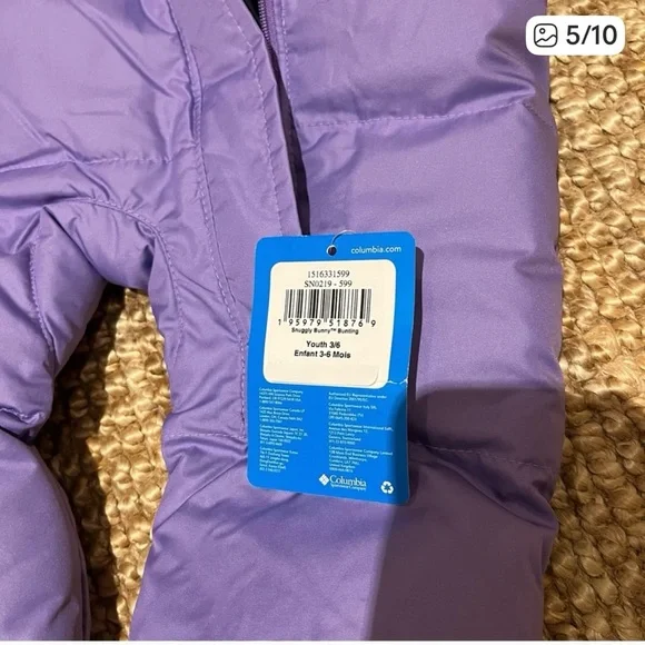 NWT Columbia Black and Purple Baby Snowsuit with Star Pattern , Sz 3-6m - Picture 5 of 7